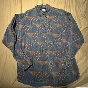 Vintage Mareh Geometric Denim style Shirt